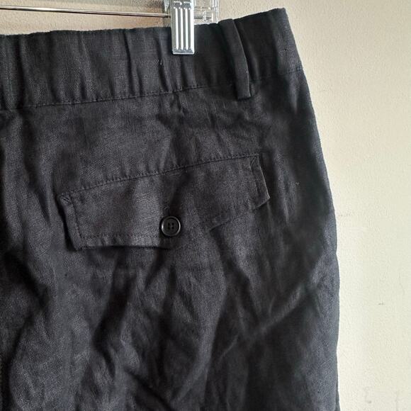 Banana Republic The Everyday Wide Leg Linen Pant Black L Petite 713516 - Picture 8 of 13